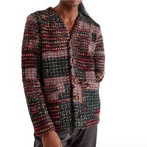 Sefr Gote Patchwork Open Knit Cardigan Swedish Multi XL